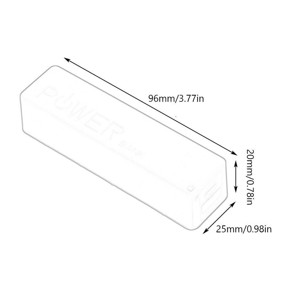 2600MAH Portable Size 1X18650 Battery External Power Bank Backup Battery Charger Power Bank Case For Smart Phones