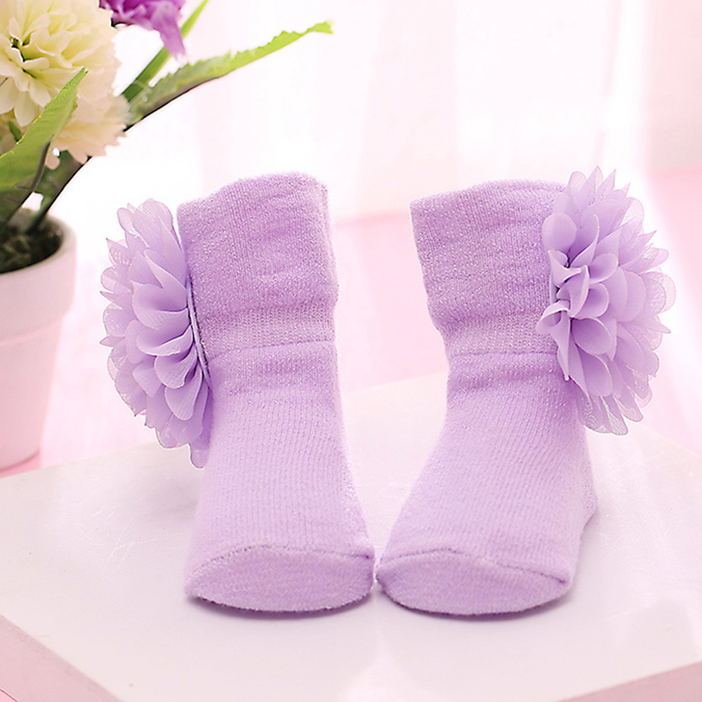 Baby Toddlers Flowers Combed Cotton Ankle Socks Girls Boy Elasticity Socks BTTF