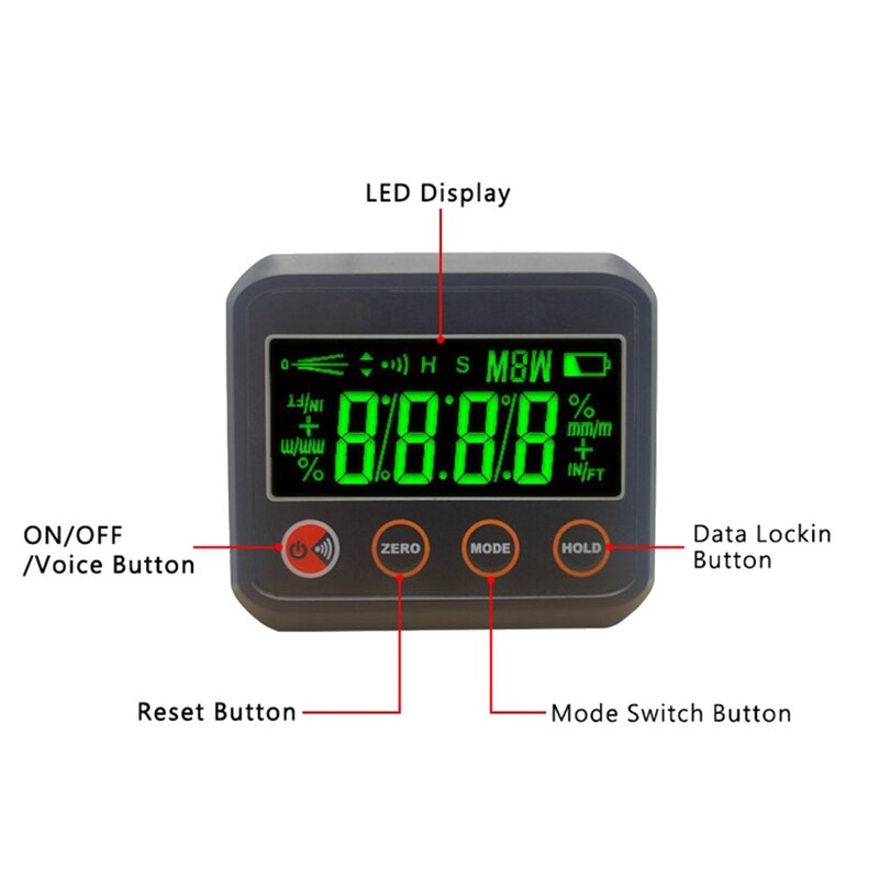 Digital Angle Finder,LED Digital Angle Gauge &amp; Level Tool Woodworking Tools,For Electrical Plumbing &amp; Carpenter Tools