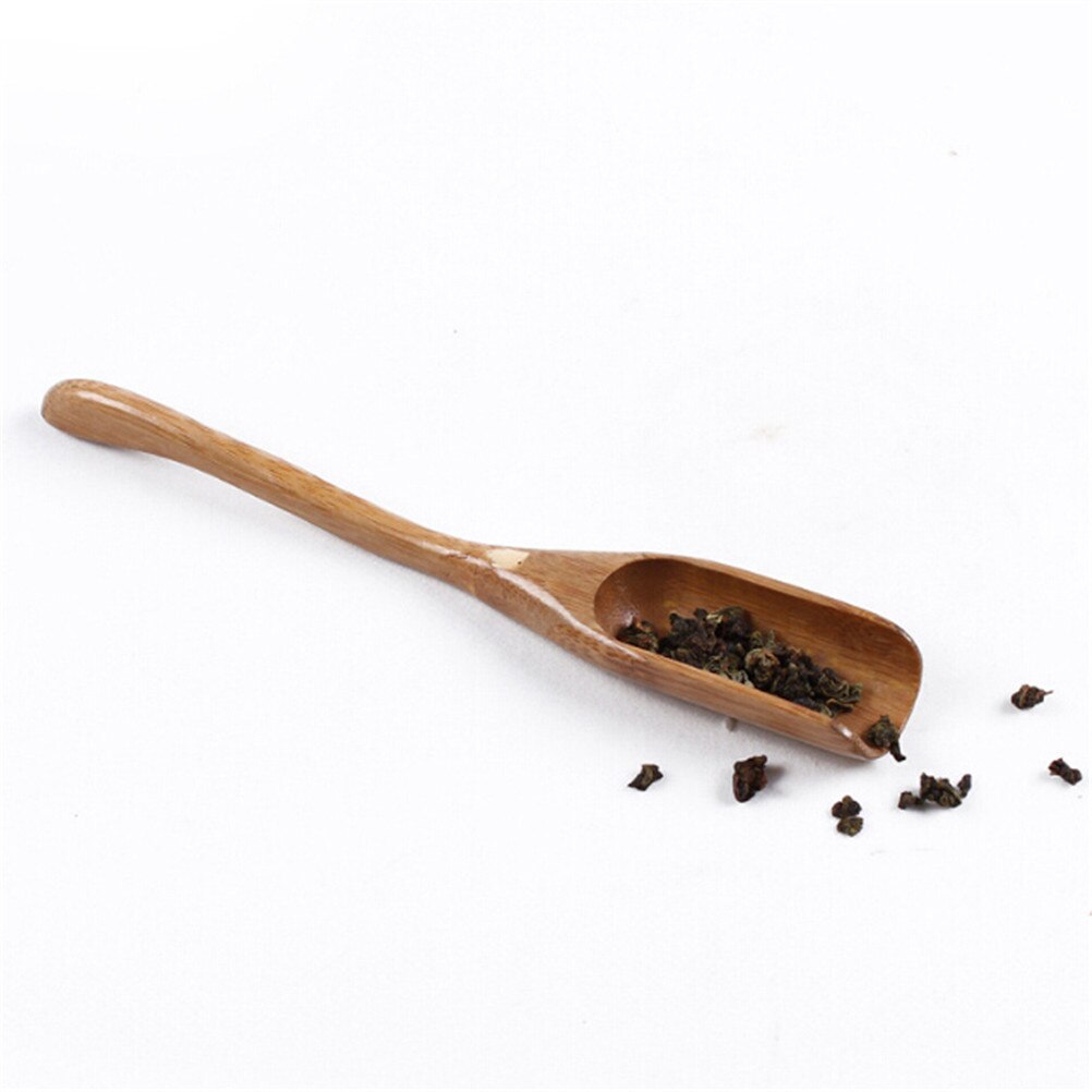 Träsmaksättning bambu sked kaffe te matlagning köksredskap retro tesked hemtillbehör