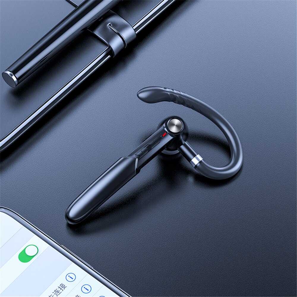 Freisprecheinrichtung HIFI 5,0 Bluetooth Headset Fingerprint Touch Drahtlose Kopfhörer für iPhone Xiaomi Wasserdichte Ohrhörer Mit Mic HD Anruf: Black