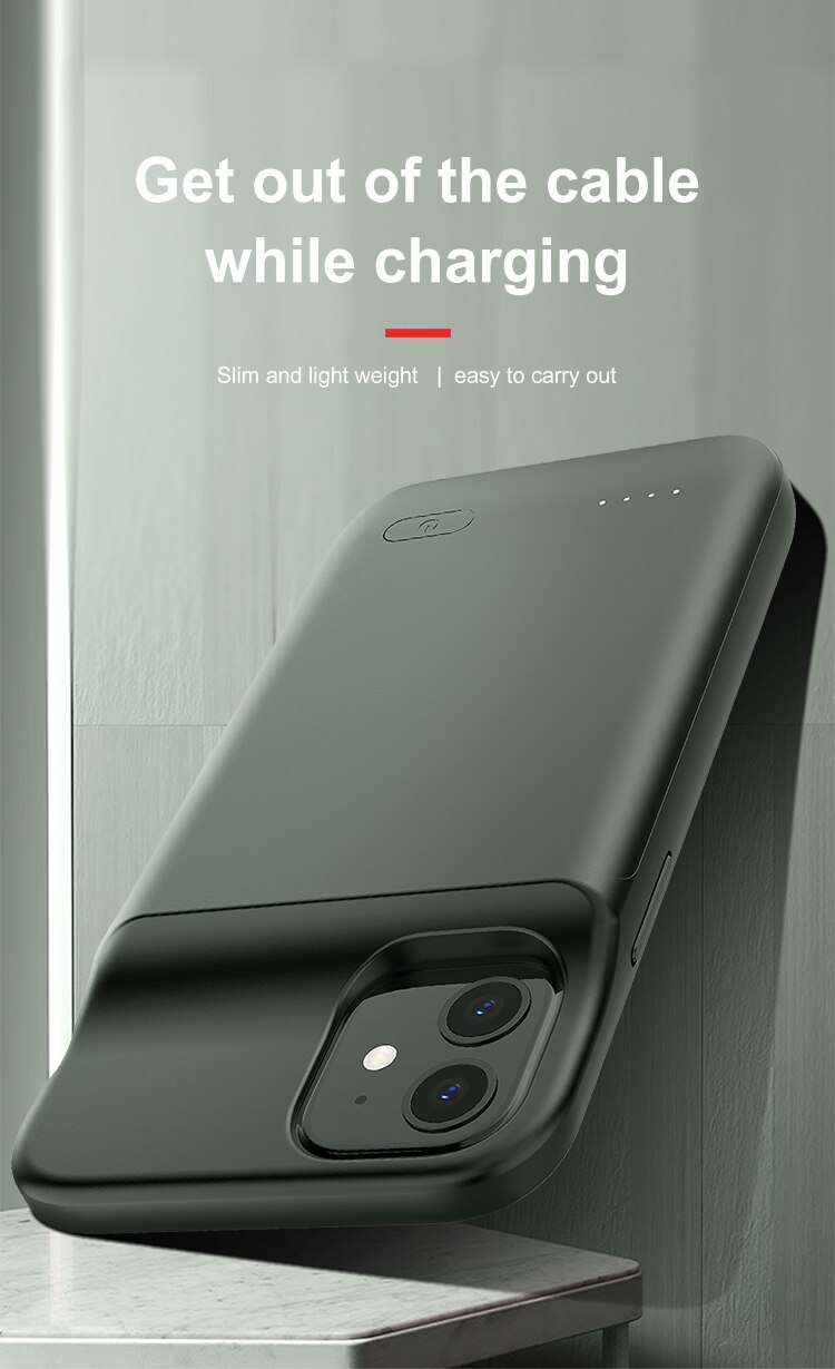 Batterioplader cover til iphone 12 pro max power cover flydende silikone stødsikker ekstern powerbank cove til iphone 12 mini capa
