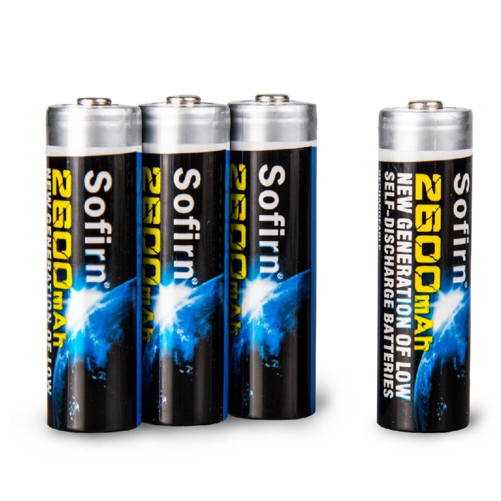 2600mAh Rechargeable AA NiMh Batteries High Capacity Pre-charged Batteries With 1000 Cycle 4Pcs Protected Eco-friendly