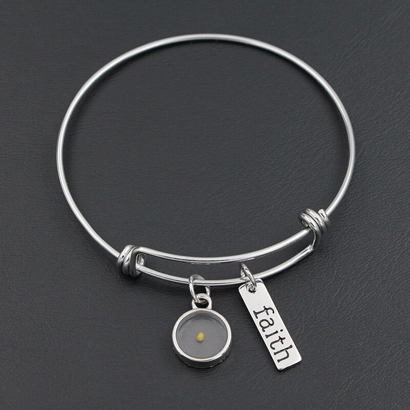 Villwice Real Mosterd Zaad Bangle Armbanden Geloof Zo Klein Als Een Mosterdzaad Sieraden Voor Christian Inspirational