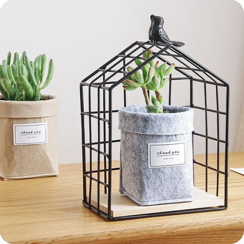 Nordic Storage Folding Flower Pot Felt Desktop Storage Fleshy Flower Pot table office and home decoration