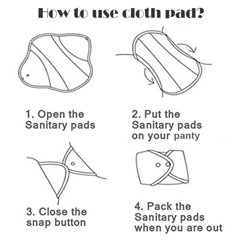 8pcs Bamboo Charcoal Reusable Menstrual Pads For Monthly Women Washable Gaskets Maternity Sanitary Towels Daily Pads 1pc Wet Bag