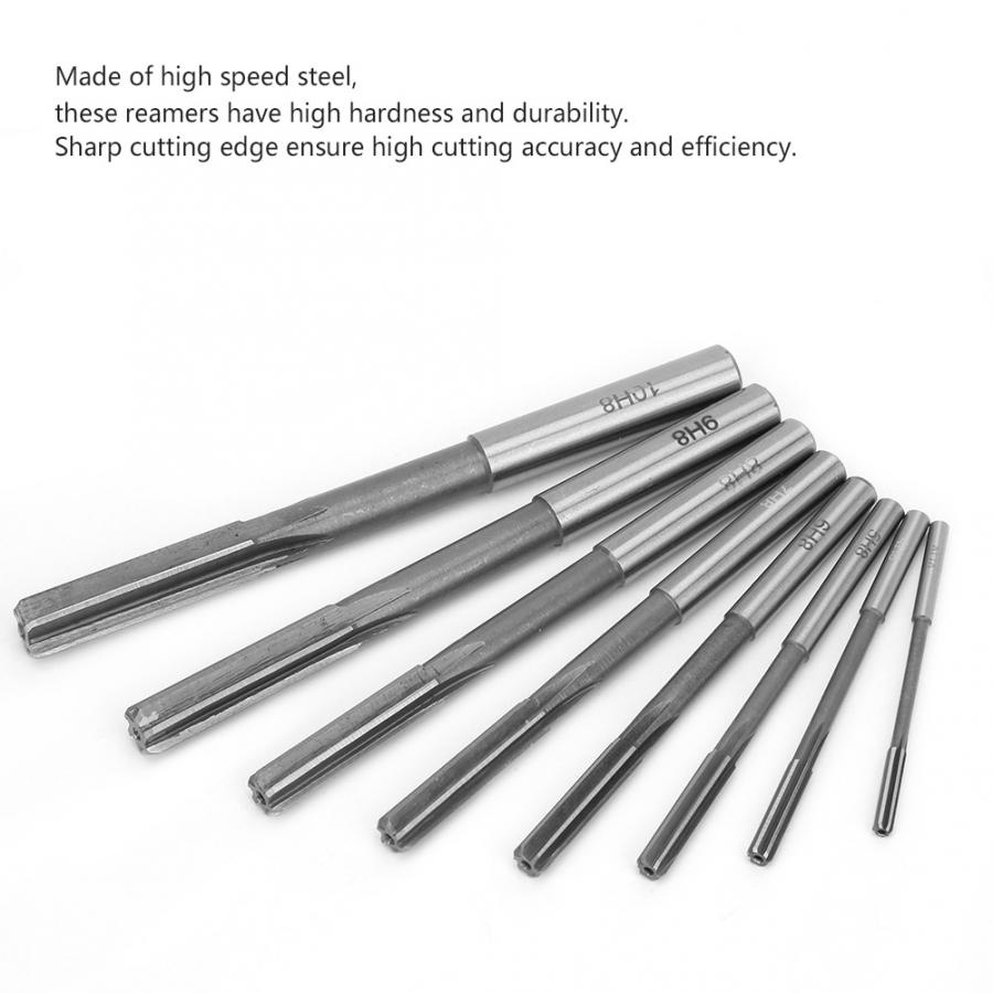 Adjustable Reamer 8pcs HSS H8 Straight Shank Machine Reamer Set 3/4/5/6/7/8/9/10mm Conduit Reamer