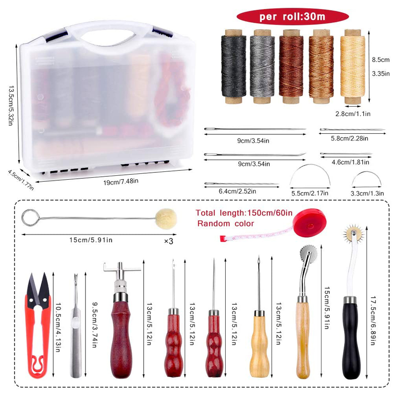 LMDZ Leather Craft Working Tool Kit with Waxed Thr... – Grandado