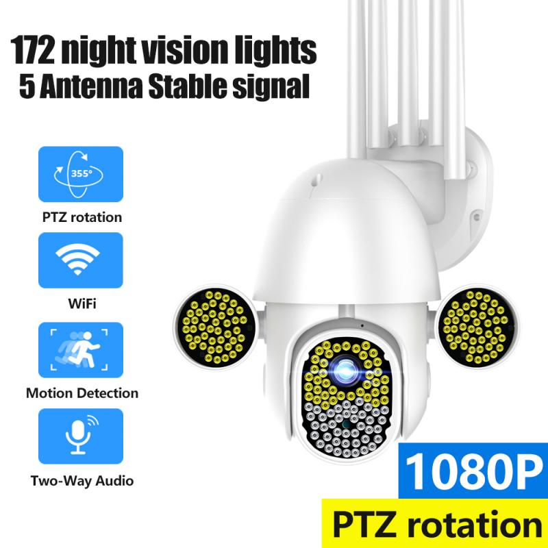 1Pc Hoge Qulity 172 Leds 1080P Camera Hd Ip Security Wifi Cctv Ptz Ir Speed Outdoor Waterdichte