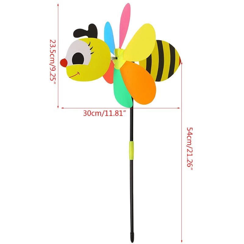 Molino de viento 3D de abeja, gran Animal, Spinner de viento, decoración de jardín, Merry-Go-Round
