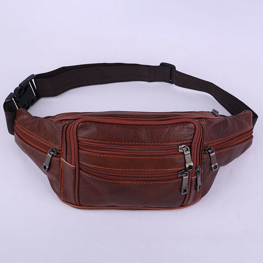 Brand Mannen PU Leer Hip Riem Fanny Pack Taille Purse sling Bag Wallet Purse Holder: Khaki