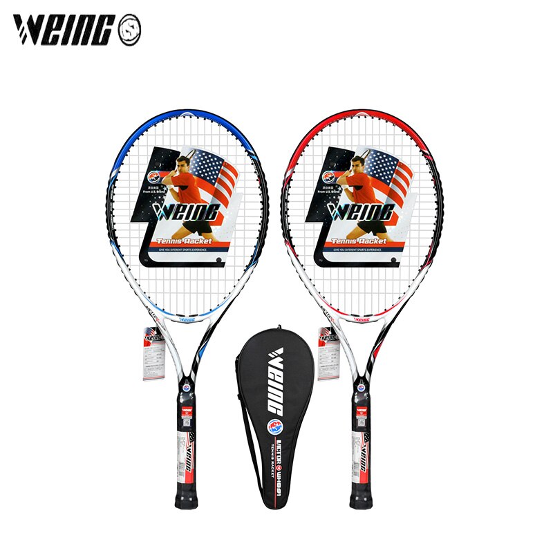 WEING Professionelle Ausbildung Tennis Schläger Mit handtasche II Kohlenstoff Aluminium legierung oben Material Tennis Schnur Schäumen griff