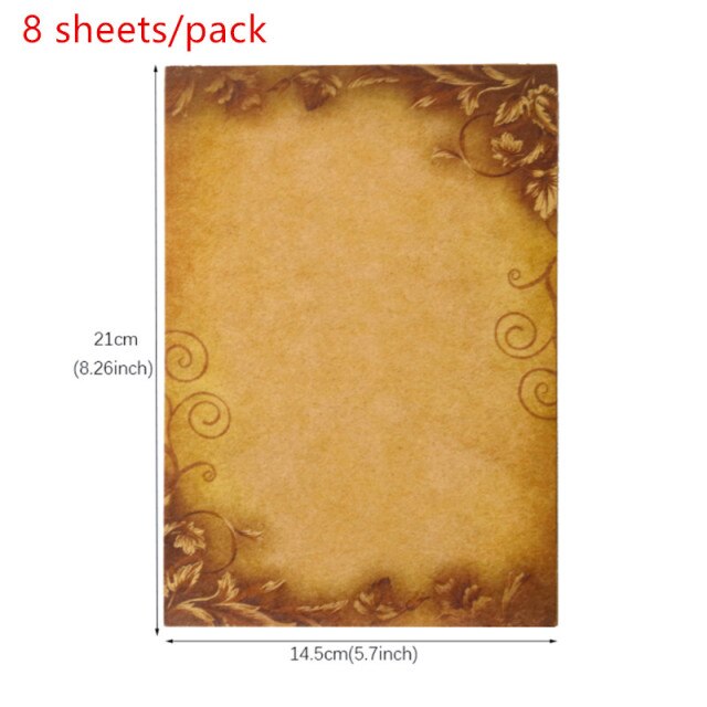 8 Sheets 21X14.5Cm Vintage Kraft Papier Schrijven Brief Briefpapier Romantische Note Craft Papier Schilderen Verpakking Papier: C