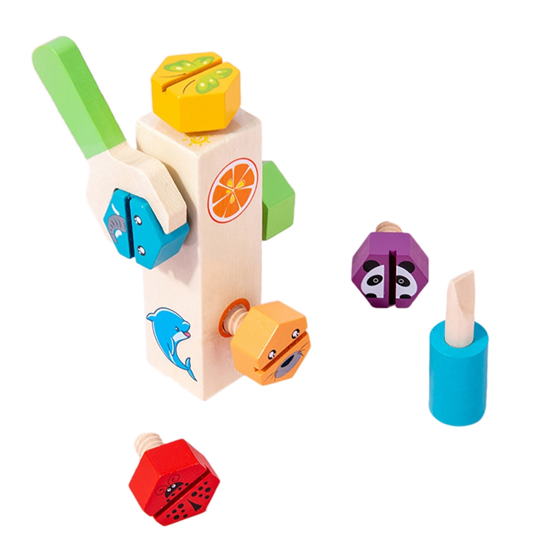 Kids Multi-Color Matching Game Hout Tool Set Speelgoed Schroef Blok Klassieke Peuter Geheugen En Zintuiglijke Vaardigheden Ontwikkeling Speelgoed: Default Title