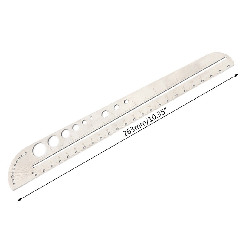 Multifunctional Stainless Steel Angle Protractor Ruler Degree Measuring Tool