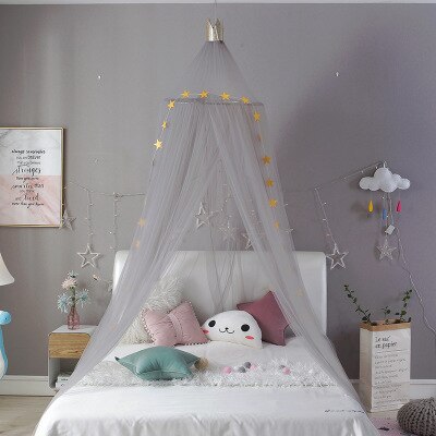 Baby Bed Mosquito Net Canopy Cot Curtain Girl Room Decoration Crib Netting Tent Crown Hanging Net Princess Tents Baby Room Decor: WJ3664C