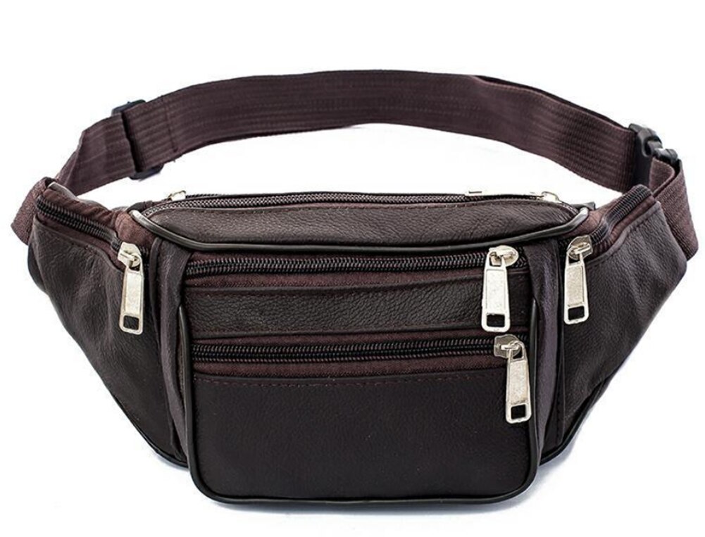 Mens' Waist Belt Bag Utility Cycling Waist Fanny Pack Bum Bag Travel Hip Purse: Coffee