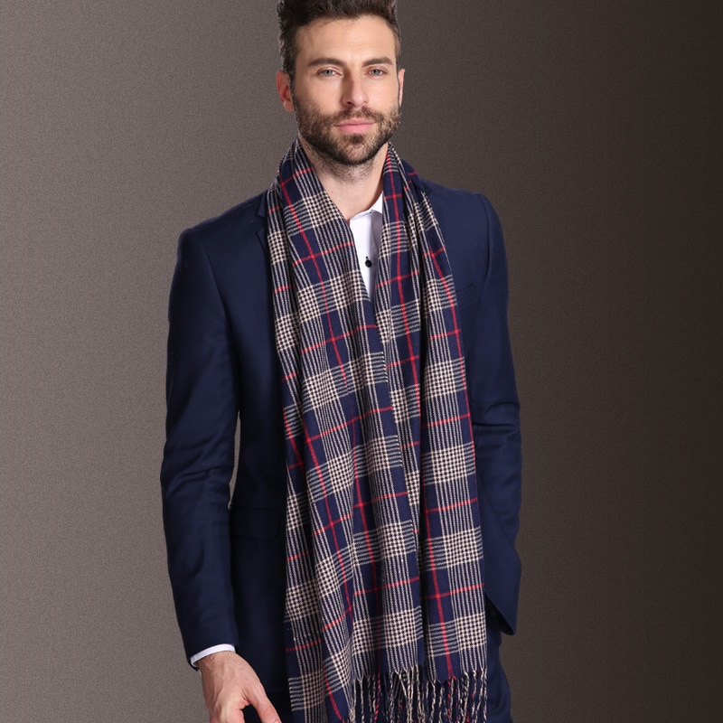 Europa Mode Sjaal Sjaals Mannen Winter Warm Tartan Sjaal Business Sjaal Plaid Katoen Wraps Bufanda Foulard Szaliki Ik Chusty