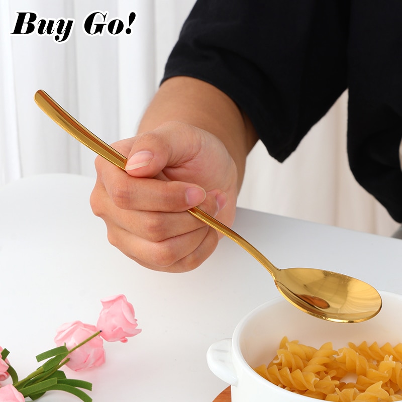 2 Teile/satz Gold Dessert Löffel Gabel 18/0 Edelstahl Bunte Party Dessert Suppe Löffel Set Kreative Kuchen Werkzeug Geschirr