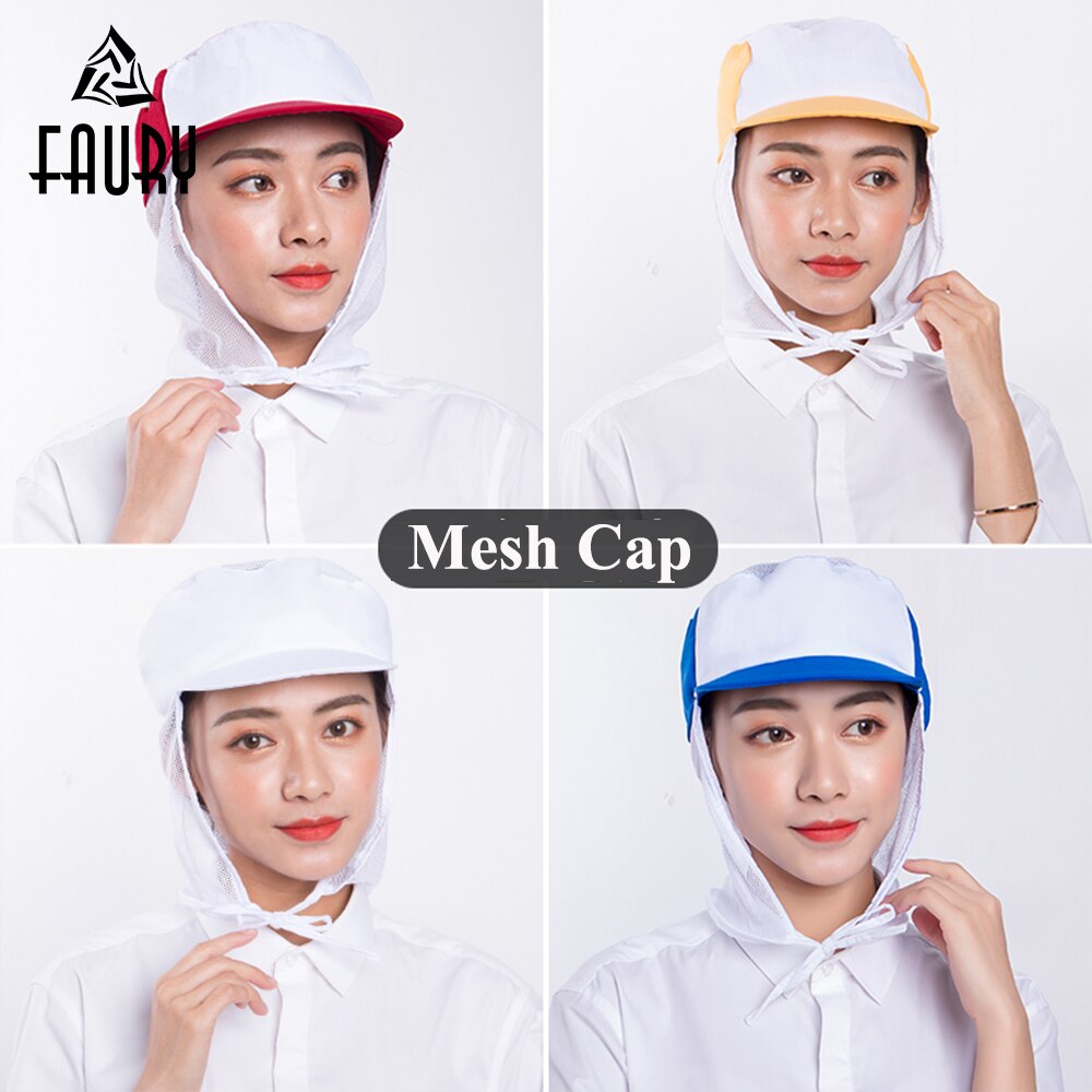 Gorras de malla Unisex para taller Chef camarero Ropa de Trabajo servicio de comida cocina restaurante Hotel panadería hombres mujeres TAPA DE POLVO transpirable