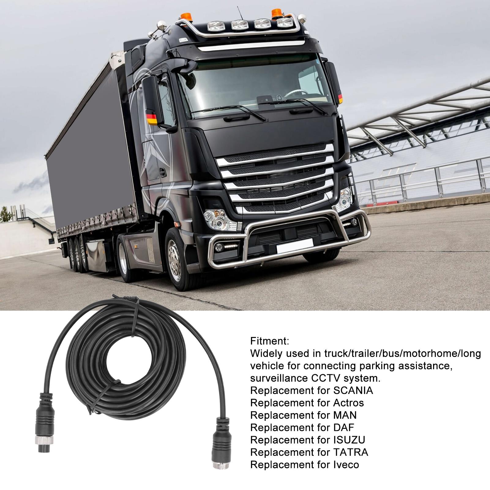 Câble d'extension vidéo pour voiture, câble de caméra de recul pour camion, remorque, bus, camping-car, 33 pieds, 10m, 4 broches
