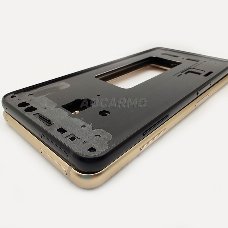 Aocarmo Mittleren Rahmen Vorne Lünette Rahmen Gehäbenutzen Mittleren rahmen Mit Kleber Für Samsung Galaxis A8 Plus A730 A730F