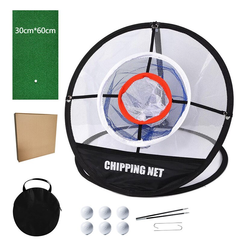 A set Golf Chipping Net Golf Training Mat Backyard Golf club Outdoor Target Practice Golf Training Aids Indoor Accuracy Swing: 2 a set