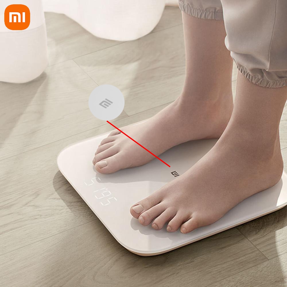 Xiaomi-báscula inteligente Mi, balanza Digital de peso corporal para baño, electrónica, para el suelo, la aplicación para teléfono, graba datos