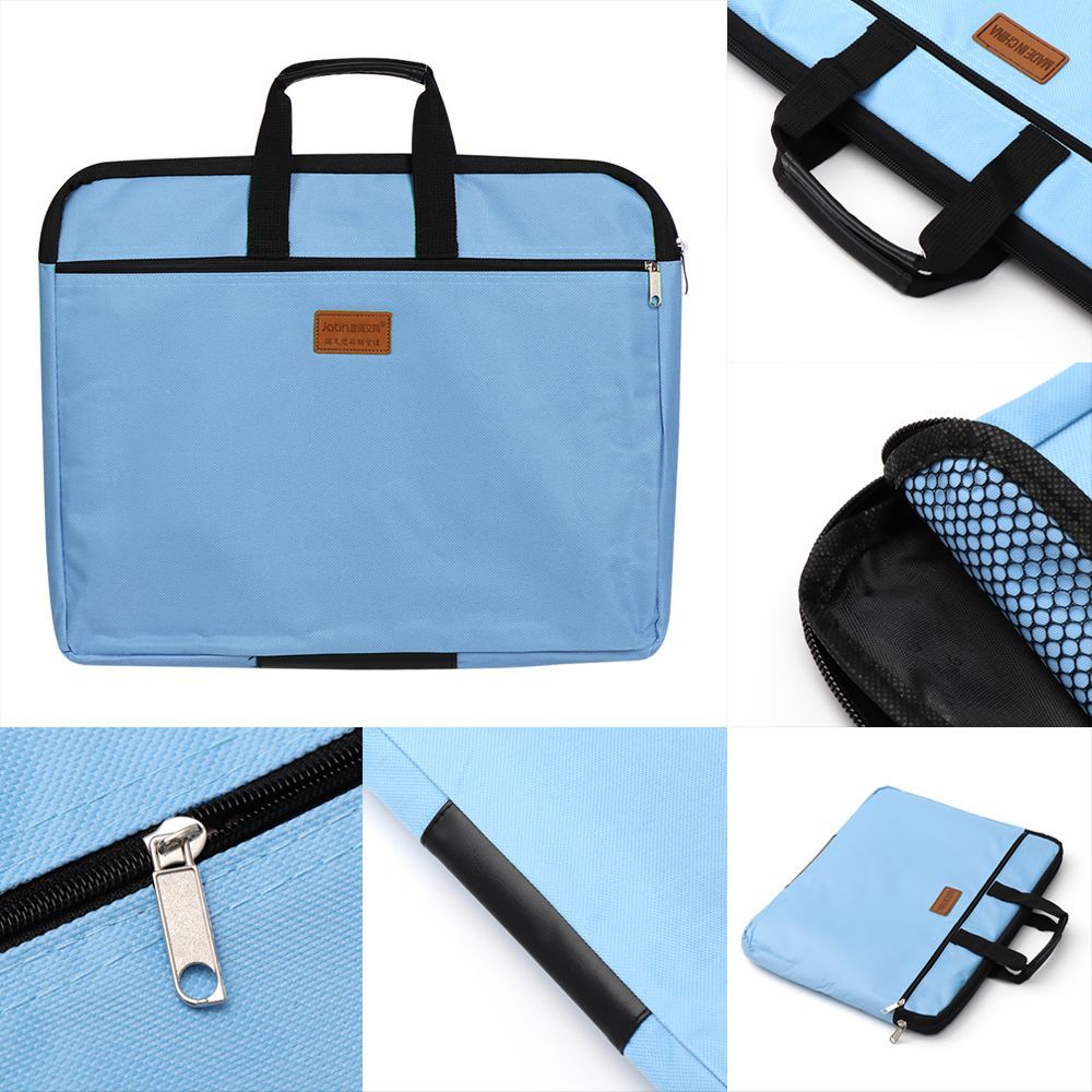 A4 Size Big Capacity Durable Double Layers Book Document Bag File Folder Holder With Handle Zipper Waterproof Canvas Handbag