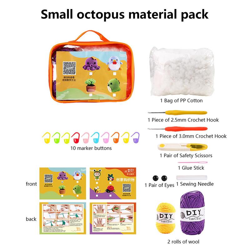 Woobles Crochet Kit For Beginners DIY Animal Woobles Crochet Kit For Beginners Knitting Kit With Easy Peasy Yarn Beginner Animal