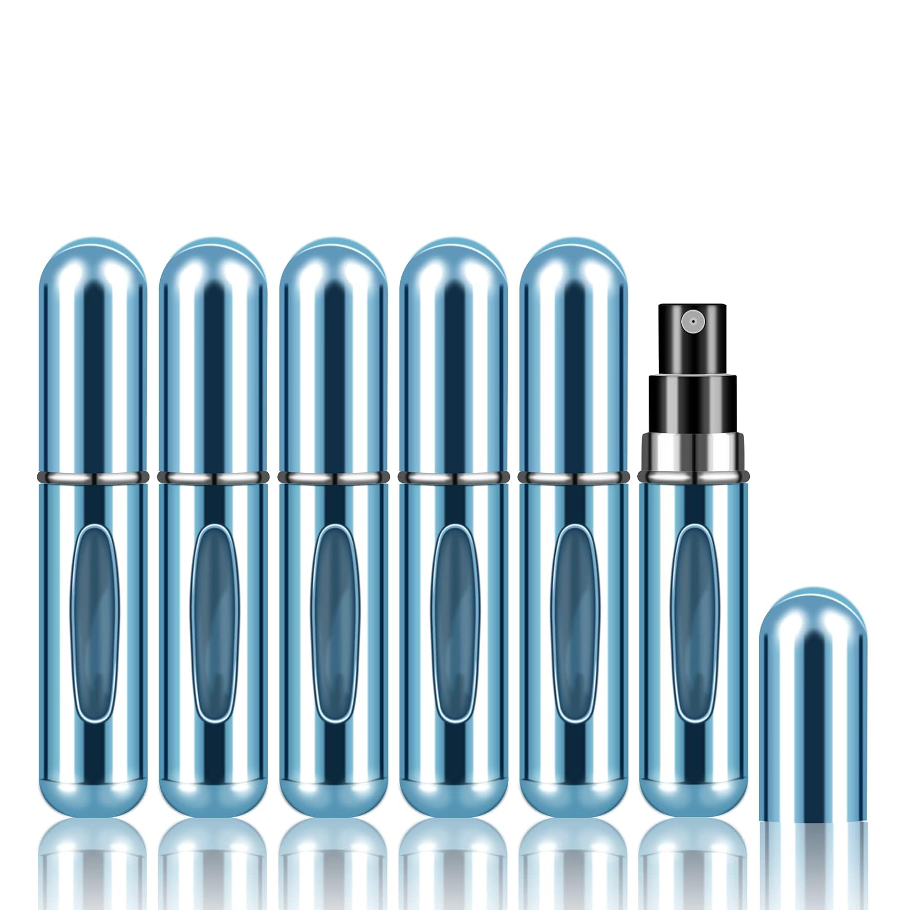 1/6 Teile/satz Reise Parfüm Nachfüllen Flasche Tragbare Mini Zerstäuber Nachfüllbare Spray Wiederaufladbare Tasche Dispenser Köln Sprayer: Himmel Blau