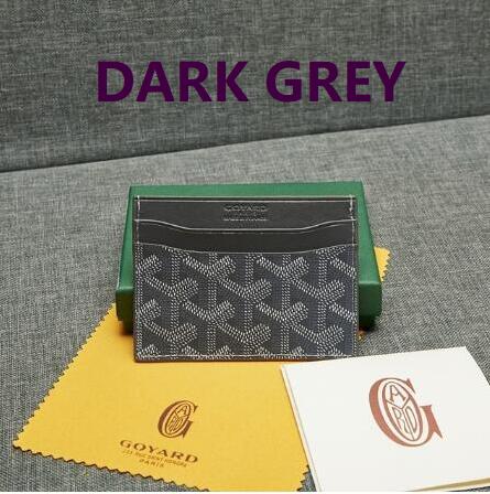 Men's Women's Wallets Purse Handbags Bags Card Holder PU Leather With Dust Bag & Green Box: deep grey