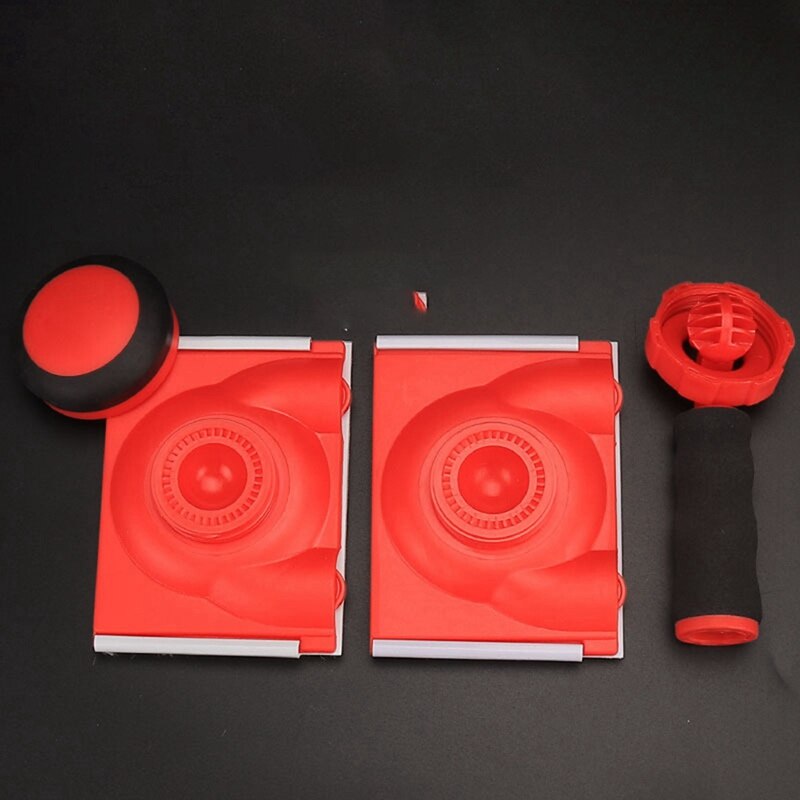-2 PCS Latex Paint Edger Brush With 4 Sponge Pads ,Hand-Held Wall Ceiling Corner Painting Brush Separator Trim Tool