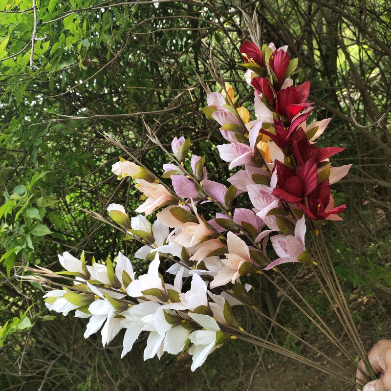 Jarown kunstig blomst gladiolus orkidé blomst silke enkelt blomster gren bryllup boligindretning gør-det-selv blomsterarrangement materialer