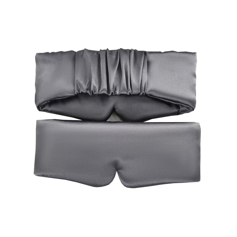 Masque de sommeil en Satin de soie pour hommes et femmes, confortable, cache yeux, ombrage, Patch pour la relaxation, élargi, sommeil, santé: Grey