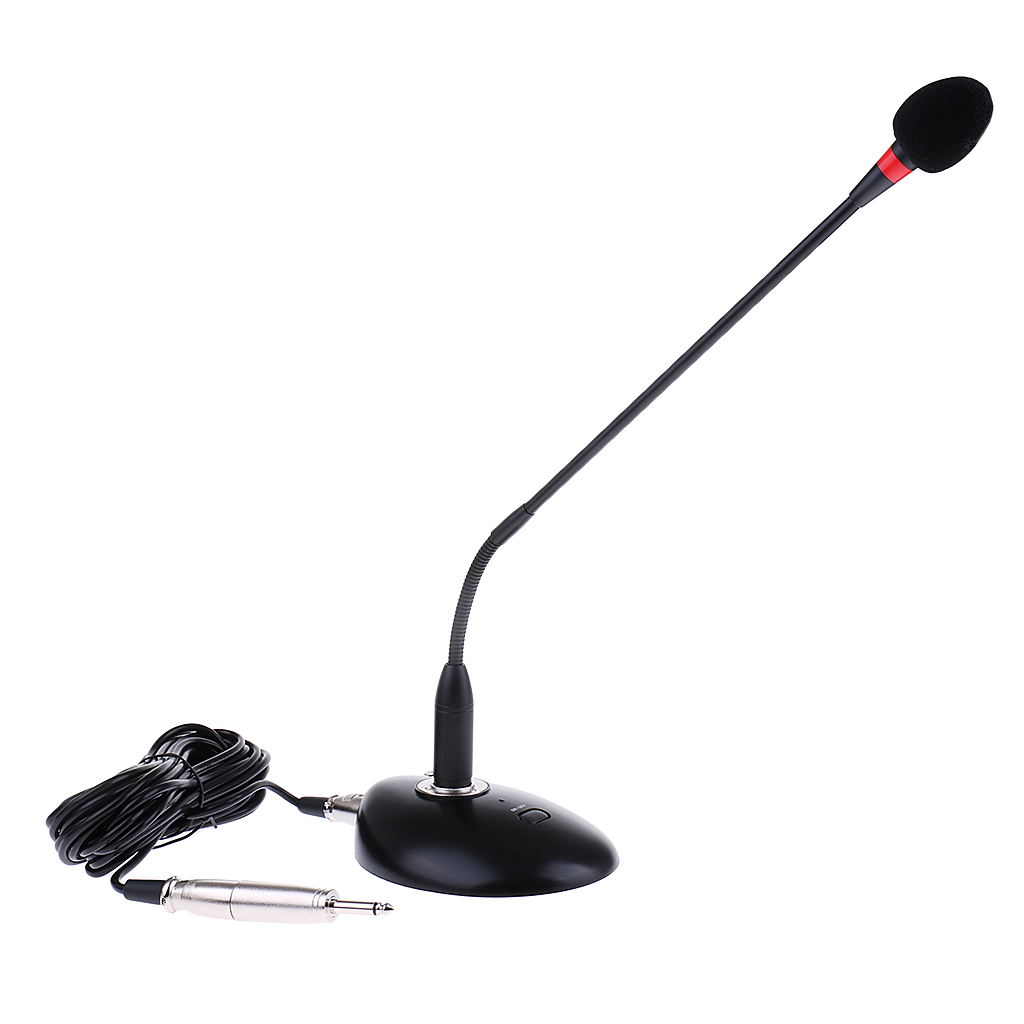 Flexible Gooseneck Conference Mic Condenser Microphone Desktop Standing w/ Mic Cover