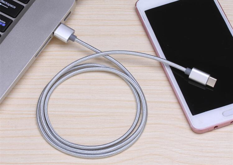GuSuo Nylon Braided Type-C USB3.1 Data Cable Micro USB Cable for Fast Charging Data Sync Extended Wire 1 Meter 3 Colors: Silver / Type-C