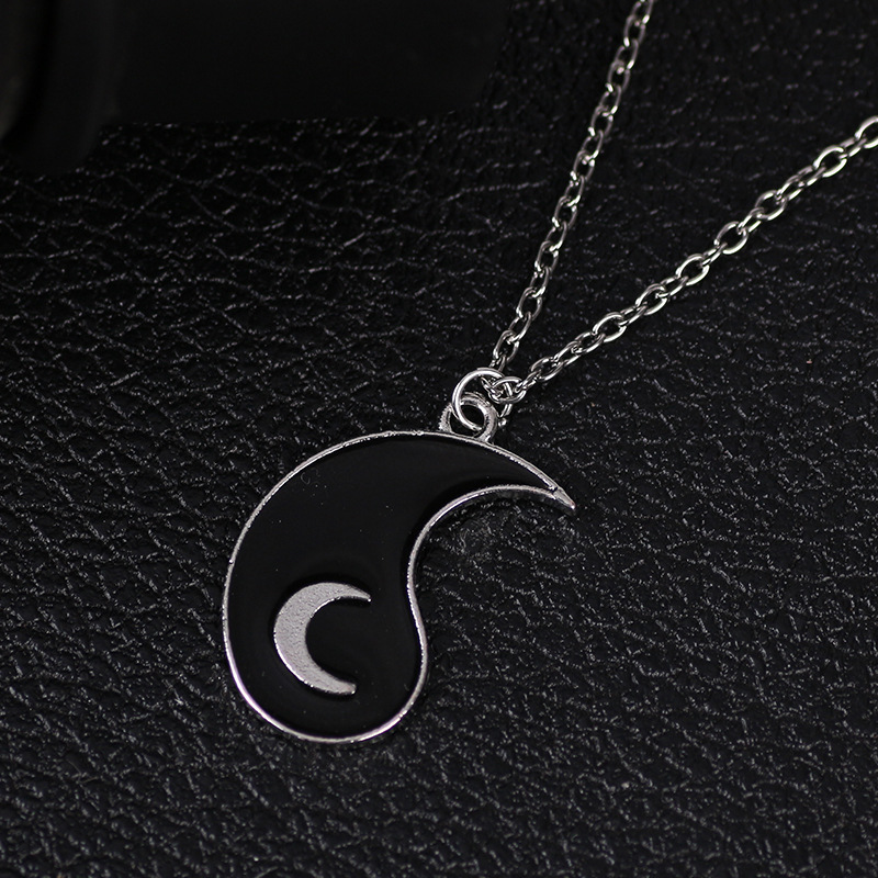 Paar Halsketten Set - Yin Yang Tai Chi Anhänger - Goldene Kette Schmuck für Liebende Freunde