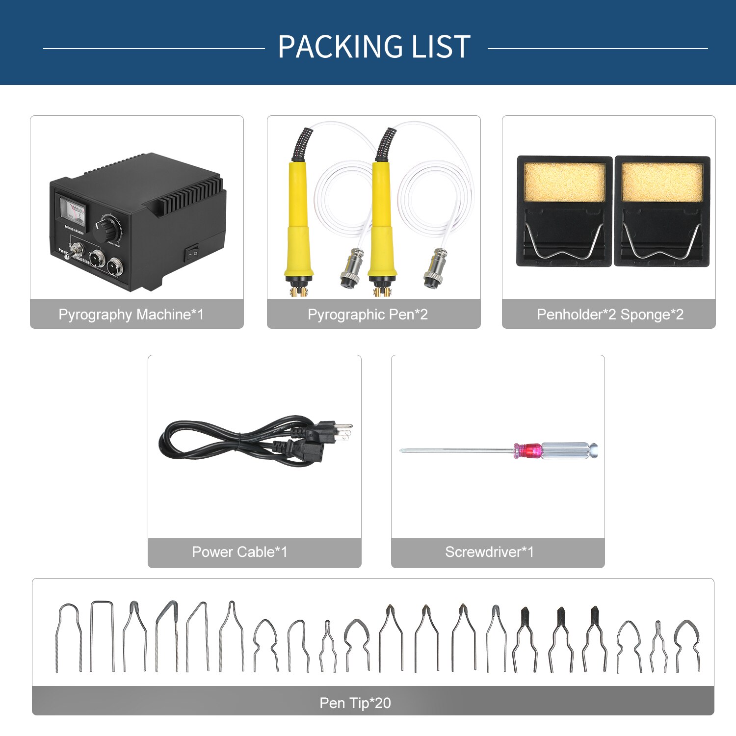 16PCS 110V-240V Woodburner Wood Burning Tool Kit Woodburning Pyrography Pirograbador Pen Machine Set Electric Soldering Iron
