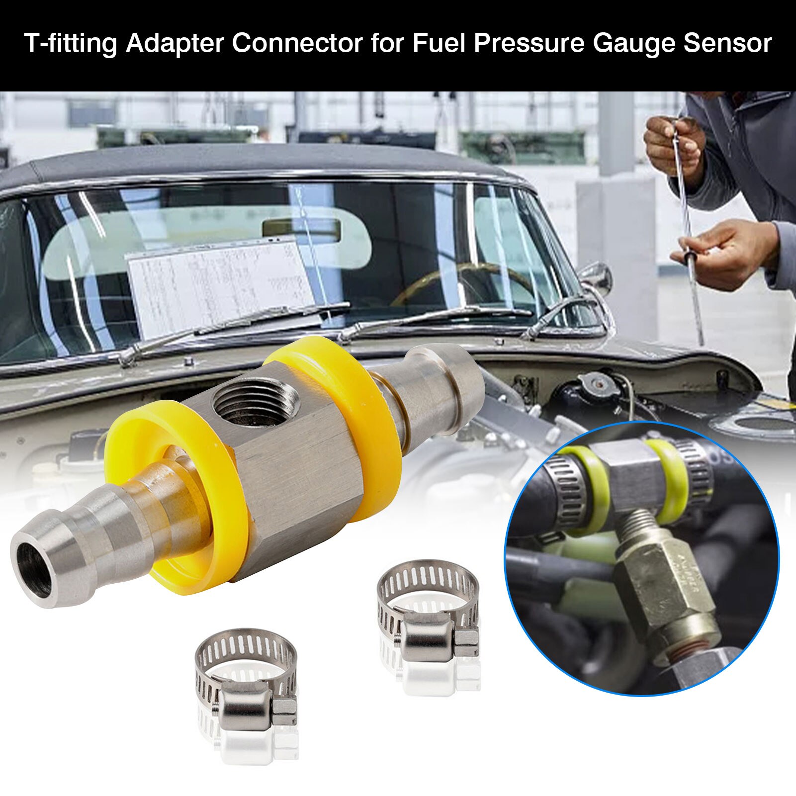 Oil Pressure Sensor Tee To NPT Adapter Turbo Supply Feed Line Gauge NPT Male Famale Joint Connector Accessories