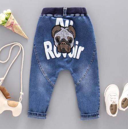 Lente En Herfst Mode Jeans Kinderen Harembroek Leuke Print 2-7 Jaar Oude Kinderen