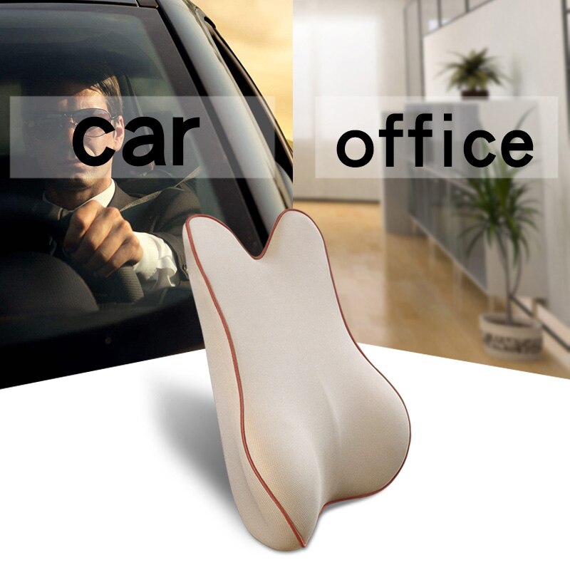 Cojín Lumbar para asiento de coche, almohada para el dolor de espalda baja, espuma de memoria, corrección de postura negra, producto para coche