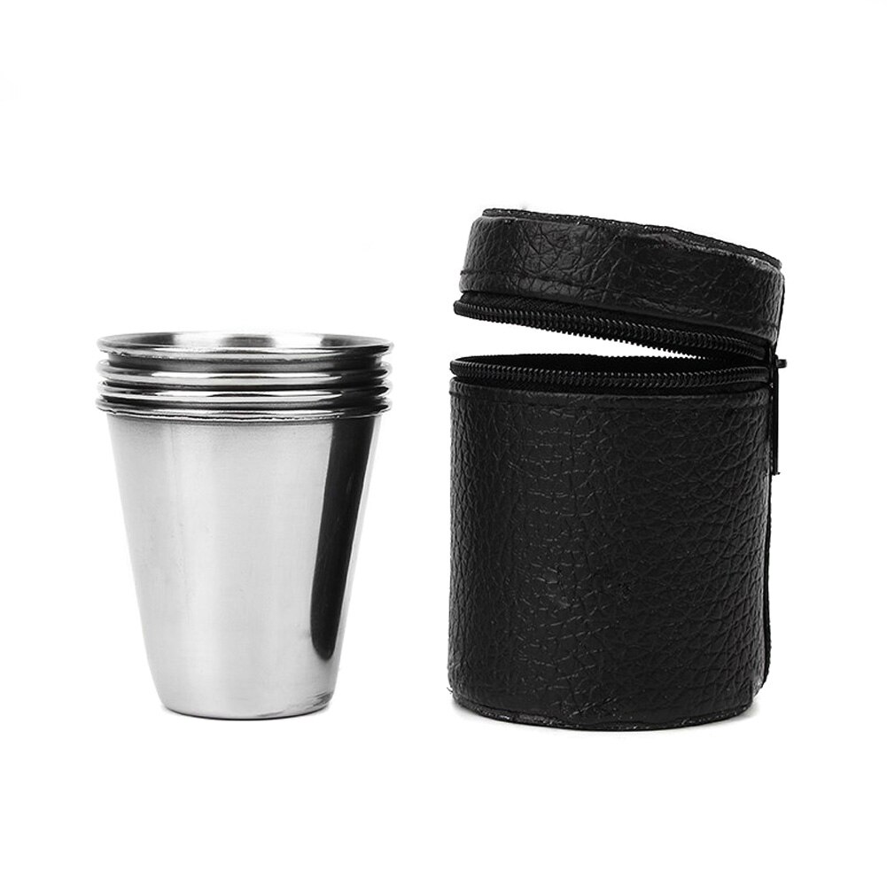 Taza de acero inoxidable para beber, Taza de Viaje, café, té, cerveza, para vacaciones de campamento, Picnic, mvi-ing, 4 Uds.: 70ML