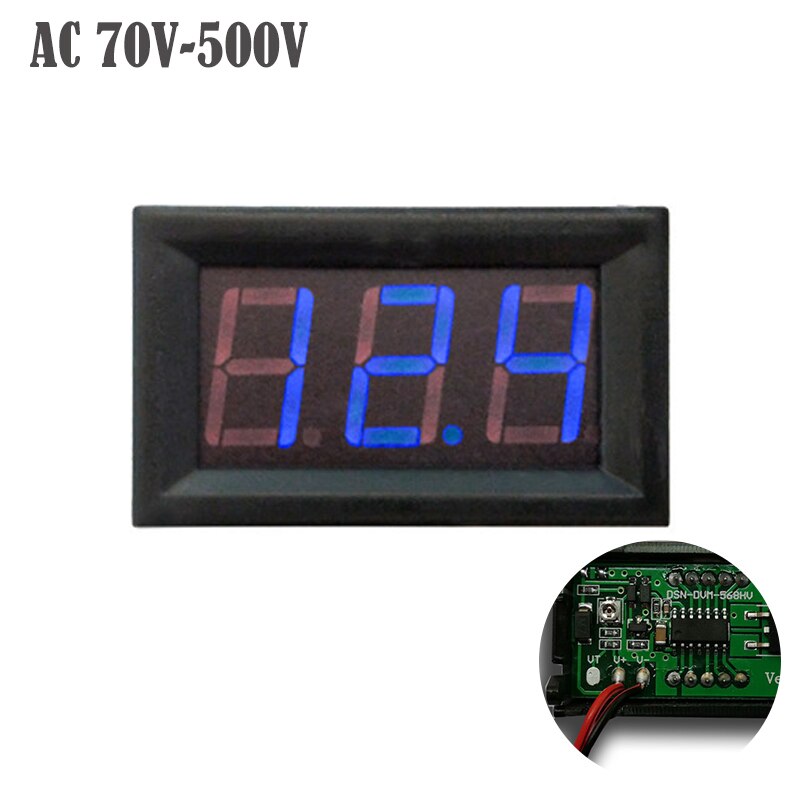 Neue Mini Drei-draht 70-500V AC Digital Voltmeter, Voltmeter Mit Verpolung Schutz, schaltung Messung Voltmeter ^: Blau  AC70V-500V