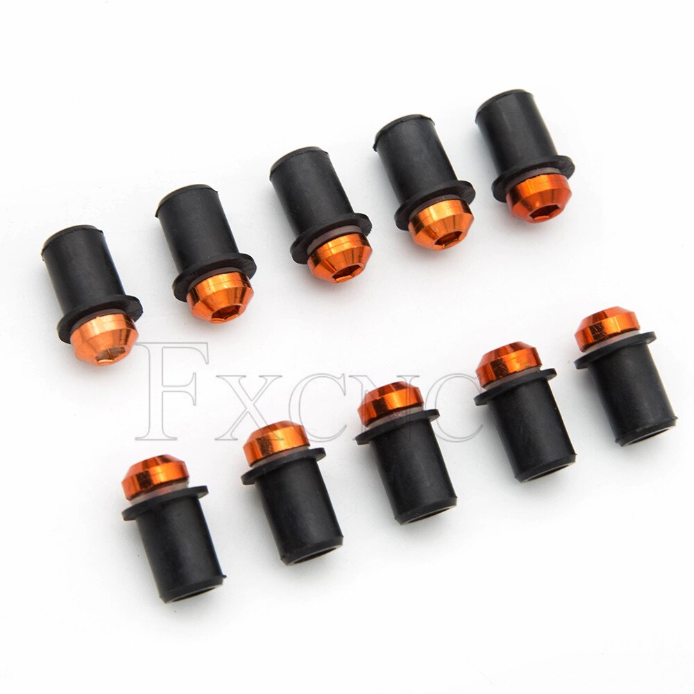 Boulons de pare-brise de moto, accessoires universels M5x16mm, Kit de vis de pare-brise pour Honda Suzuki Kawasaki Yamaha 10 pièces: green