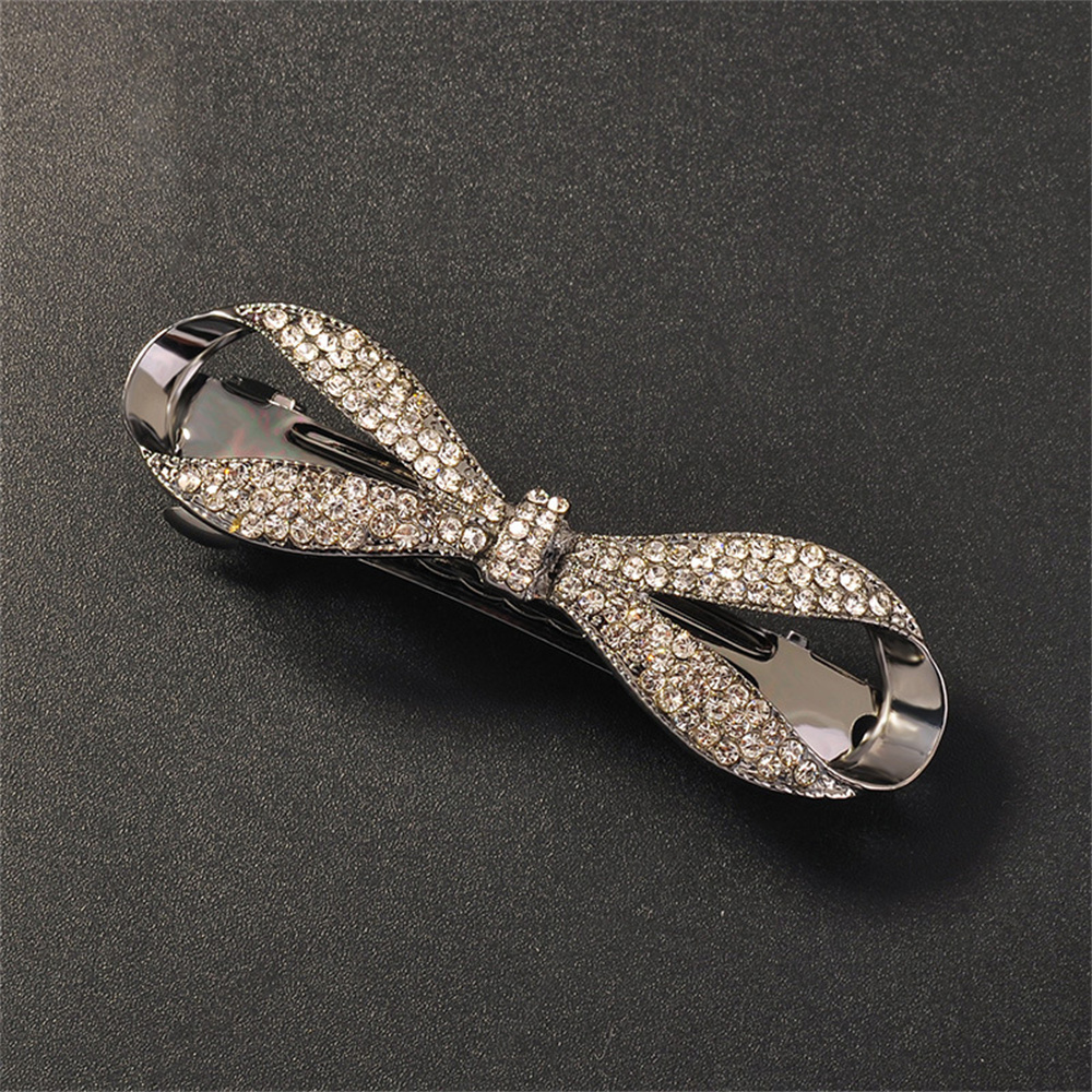 Prachtige haarspeld met strik van imitatiekristal voor dames, haarclips met strass-steentjes, haaraccessoires.: Lavendel