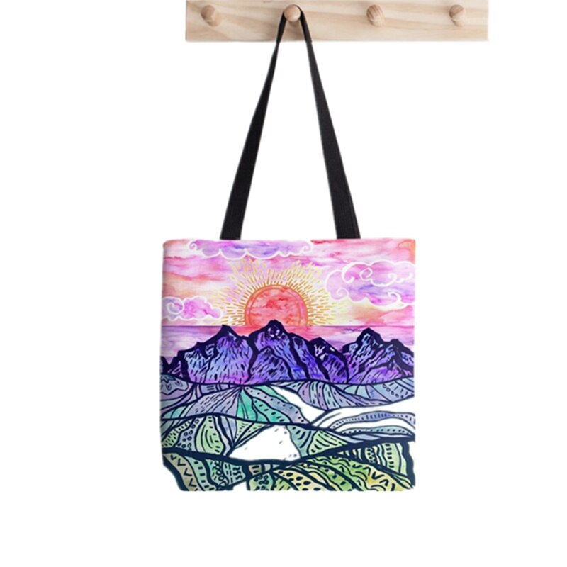 Shopper Sphynx Cat Cartoon printed Tote Bag women Harajuku shopper handbag girl Shoulder shopping bag Lady Canvas Bag: F791