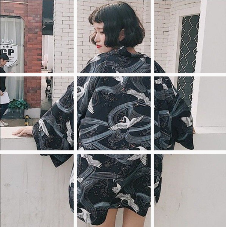Bella philosophie japon style imprimé vintage Harajuku Style Blouse vagues et vent Dragon chemises japonais manches chauve-souris kimono: 3 KMN003JC