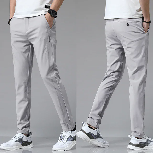 Spring Summer Ultra-thin Men's Stretch Slim Straight Casual Pants Breathable Golf Sports Trousers