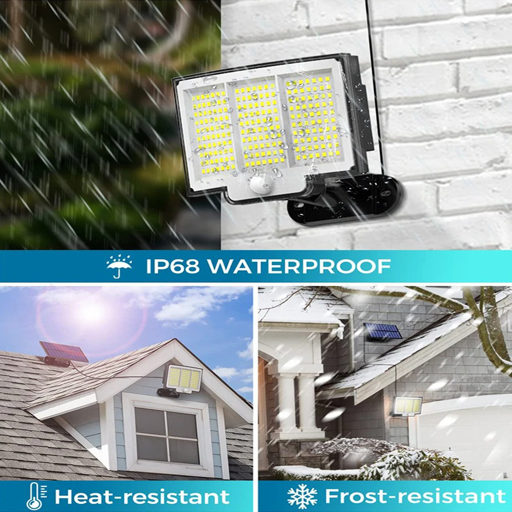 210 LED-zonnelicht Buiten Super Bright Bewegingssensor Solar Strong Power LED Tuinwandlamp IP65 Waterdicht 3 werkmodi
